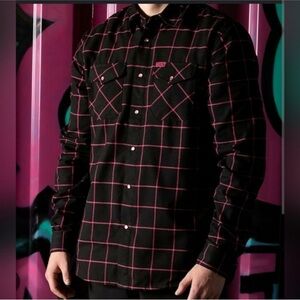 Black and Pink Checkered Men's Shirt